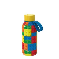 QUOKKA Quokka Kids, Nerezová láhev / termoska s poutkem COLOR BRICKS, 330ml, 40143