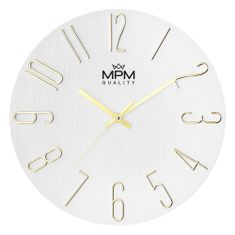 MPM QUALITY Plastové designové hodiny MPM Primera, bílá