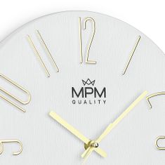 MPM QUALITY Plastové designové hodiny MPM Primera, bílá