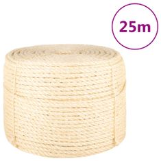 Vidaxl Provaz 100% sisal 10 mm 25 m