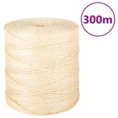 Vidaxl Provaz 100% sisal 2 mm 300 m