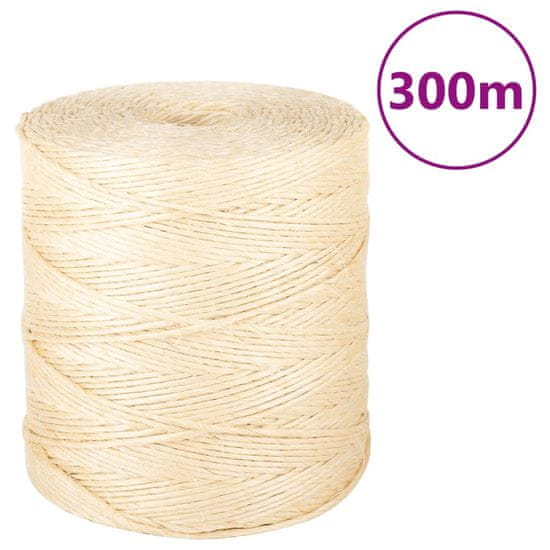 Vidaxl Provaz 100% sisal 2 mm 300 m