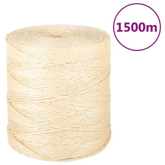 Vidaxl Provaz 100% sisal 2 mm 1 500 m