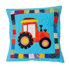 Handy Pets Patchwork - Povlak na dětský polštářek - Traktor 44 x 44 cm