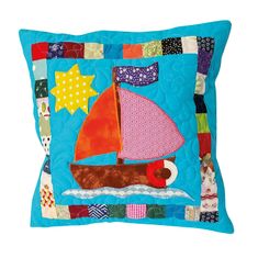 Handy Pets Patchwork - Povlak na dětský polštářek - Plachetnice 44 x 44 cm