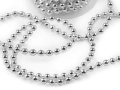 Kraftika 1cívka stříbrná perlový řetěz 4 mm