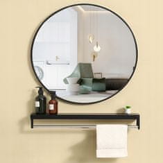 MUVU Velké Kulaté Zrcadlo Moderní Pro Koupelna, Obývací Pokoj, Ložnice Černá 50 Cm