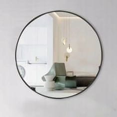 MUVU Velké Kulaté Zrcadlo Moderní Pro Koupelna, Obývací Pokoj, Ložnice Černá 50 Cm