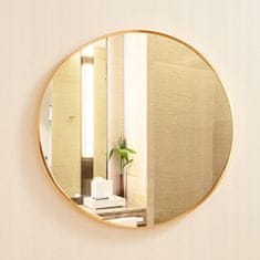 MUVU Nástěnné Zrcadlo Kulaté Stylové Koupelna Zlatý Rám Průměr 60 Cm Loft