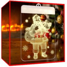 Verk 26016 Závěsná vánoční 3D LED dekorace svítící Santa Claus