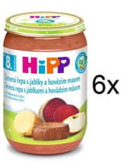 HiPP BIO Červená řepa s jablky a hovězím - 6x220g