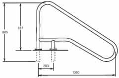 BazenyShop.cz Žebříkové madlo 1360mm