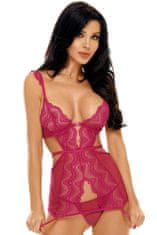 Beautynight Erotické šaty Peyton chemise purple + Ponožky Gatta Calzino Strech, fialová, L/XL