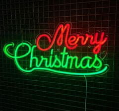 Neons LED neonová cedule - Merry Christmas - 60*28 cm