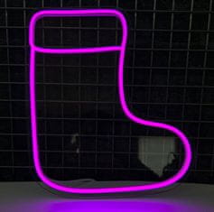 Neons LED neonová cedule - Vánoční punčocha- 30*26 cm