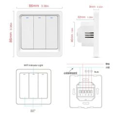 BOT Chytrý vypínač osvětlení BETA THREE tlačítkový bílý