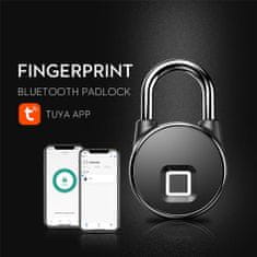 BOT Chytrý Bluetooth visací zámek se čtečkou otisků černý