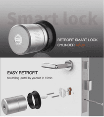 BOT Chytrý zámek na vlastní cylindrickou vložku M530 Tuya stříbrný