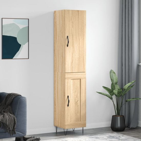 Greatstore Skříň highboard dub sonoma 34,5 x 34 x 180 cm kompozitní dřevo