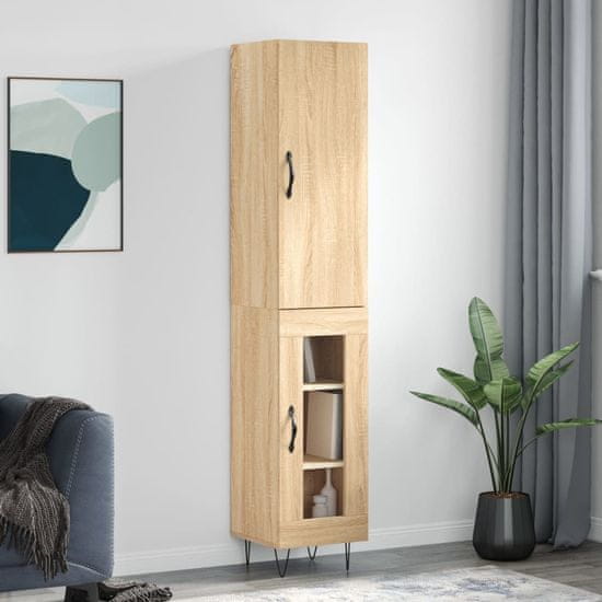 Vidaxl Skříň highboard dub sonoma 34,5 x 34 x 180 cm kompozitní dřevo