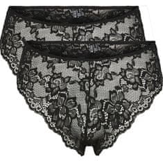 Pieces 2 PACK - dámské kalhotky PCLINA Brief 17139281 Black (Velikost M)