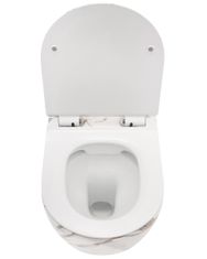REA Závěsná WC mísa s prkénkem Carlos Slim hnědý mramor