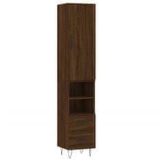 Vidaxl Skříň highboard hnědý dub 34,5 x 34 x 180 cm kompozitní dřevo