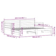 Vidaxl Válenda s přistýlkou 90 x 200 cm masivní borové dřevo