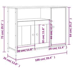 Vidaxl Příborník černý 100 x 35 x 75 cm kompozitní dřevo