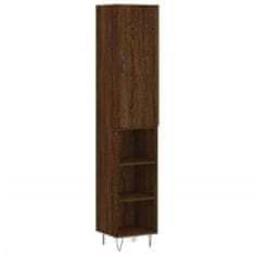 Vidaxl Skříň highboard hnědý dub 34,5 x 34 x 180 cm kompozitní dřevo