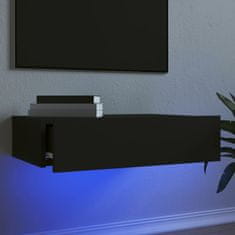 Greatstore TV skříňka s LED osvětlením černá 60 x 35 x 15,5 cm