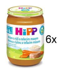 HiPP BIO Mrkev s rýží a telecím - 6 x 190g