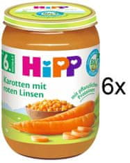 HiPP BIO mrkev s čočkou od 6. měsíce, 6 x 190g