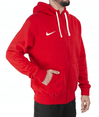 Nike Park Fleece Full Zip Hoodie pro muže, M, Mikina rozepínací, University Red/White, Červená, CW6887-657