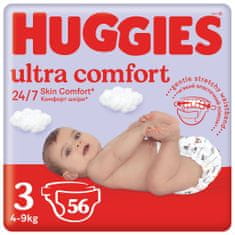 Huggies HUGGIES Ultra Comfort Jumbo Pleny jednorázové 3 (4-9 kg) 56 ks