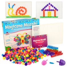 WOWO ALEXANDER Magic Mosaics - Kreativní Hra s Knoflíky, 600 ks, pro děti 5+ let