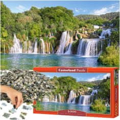 WOWO Puzzle CASTORLAND 4000 dílků - Vodopády Krka, Chorvatsko, rozměry 139x68cm