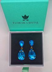 Flor de Cristal Náušnice Oeiras modrá - Náušnice s krystaly