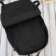 PAOLO PERUZZI Pánský batoh na notebook Black Cotton Canvas A4 Backpack