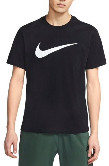 Nike Dri-FIT Park SWOOSH T-Shirt pro muže, L, Tričko, Black/White, Černá, CW6936-010