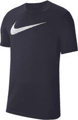 Nike Dri-FIT Park SWOOSH T-Shirt pro muže, L, Tričko, Obsidian Blue/White, Modrá, CW6936-451