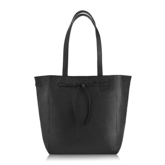 PAOLO PERUZZI Dámská kabelka přes rameno Black Shopper Handbag Leather