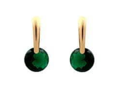 Kraftika 1pár emerald zlatá náušnice z nerezové oceli s broušeným