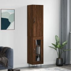 Greatstore Skříň highboard hnědý dub 34,5 x 34 x 180 cm kompozitní dřevo