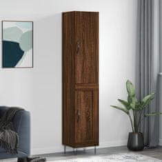 Greatstore Skříň highboard hnědý dub 34,5 x 34 x 180 cm kompozitní dřevo