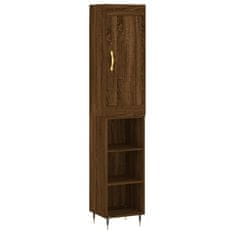 Vidaxl Skříň highboard hnědý dub 34,5 x 34 x 180 cm kompozitní dřevo