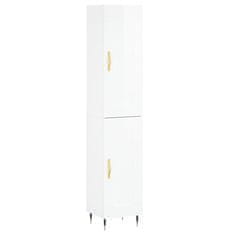 Vidaxl Skříň highboard bílá s vysokým leskem 34,5x34x180 cm kompozit