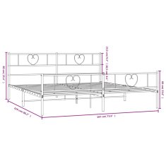 Vidaxl Kovový rám postele s hlavovým a nožním čelem černý 183 x 213 cm