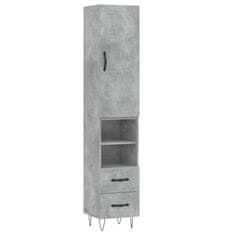 Vidaxl Skříň highboard betonově šedá 34,5x34x180 cm kompozitní dřevo