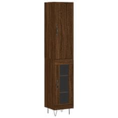 Vidaxl Skříň highboard hnědý dub 34,5 x 34 x 180 cm kompozitní dřevo